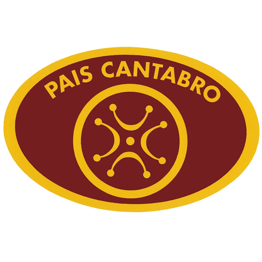 Pegatina troquelada grande País Cántabro con Lábaro