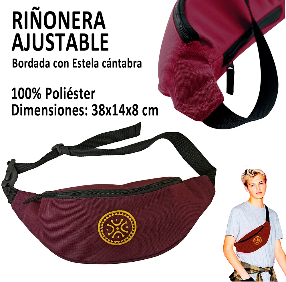 Alternative view of Riñonera ajustable bordada con Estela Cántabra